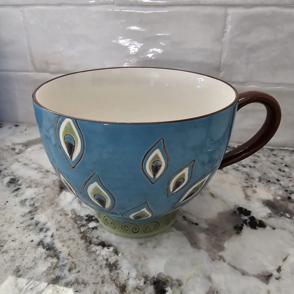 Pier 1 Imports Hand-Painted Coffee Cup Extra Large